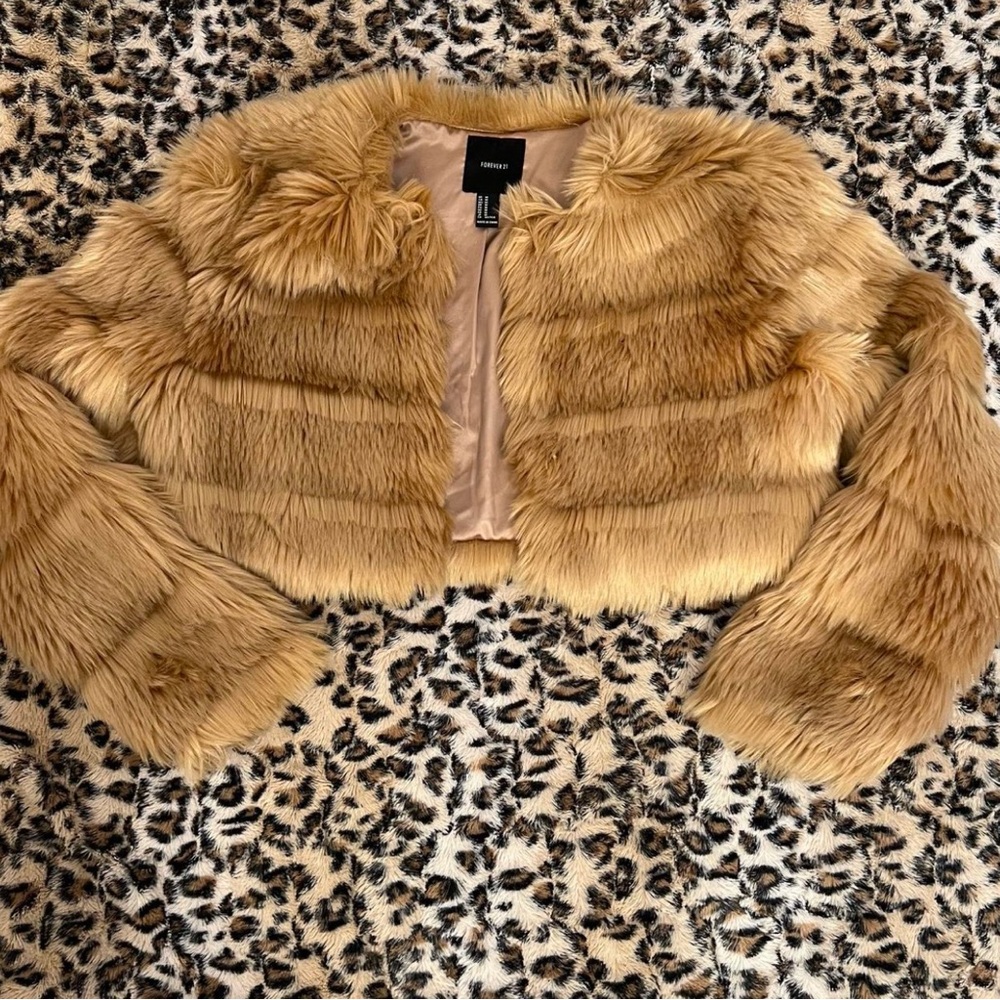 Forever 21 Cozy Tan Teddy Jacket